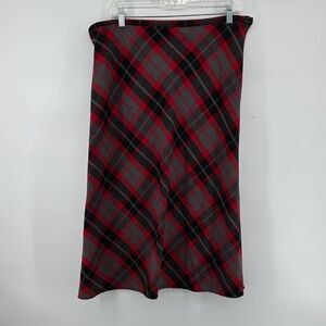 VTG 90s White Stag Scholarly Classic Red&Black Checkered A-Line Skirt SzL12/14
